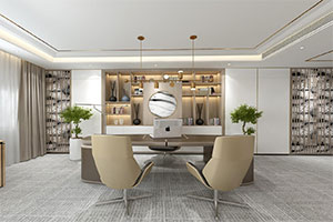 現(xiàn)代簡(jiǎn)約老總辦公室裝修設(shè)計(jì)全景圖