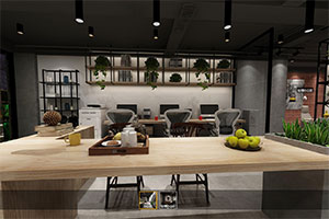 350方辦公室裝修設(shè)計(jì)全景效果圖