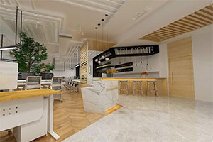 300方辦公室裝修設(shè)計(jì)全景效果圖