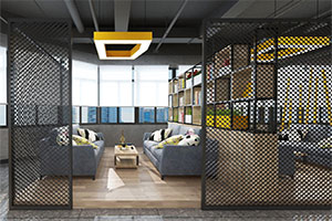320方灰色工業風辦公室裝修設計全景圖