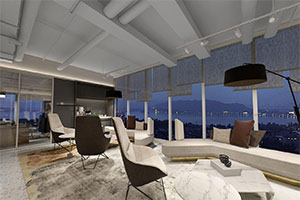 電商公司辦公桌裝修設(shè)計全景圖