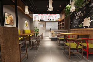 羊肉湯餐飲店裝修設(shè)計全景效果圖