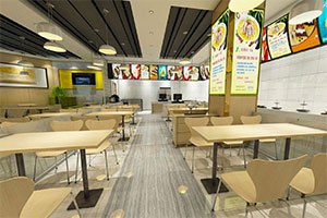 小型快餐店裝修設計全景圖