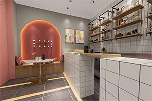 網(wǎng)紅飲品店裝修設(shè)計(jì)全景效果圖