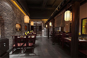 六月西湖大型復(fù)古餐飲店裝修設(shè)計(jì)案例