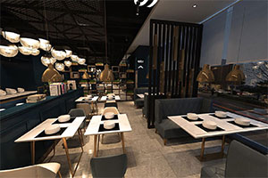 1000平自助餐飲店裝修設(shè)計(jì)全景